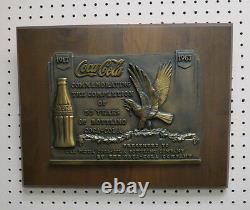 RARE 12 lbs Coca Cola bronze / 50 year bottling plant award plaque Piqua Ohio