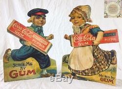 RARE 1914-1916 Coca-Cola Pepsin Gum Dutch Boy & Dutch Girl Countertop Adver