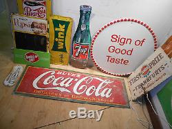Rare 1930's Coca Cola Coke Large 58 X 20 Soda Pop Tin Sign No Reserve