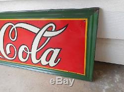 Rare 1930's Coca Cola Self Framed Tin Metal Sign Dasco Excellent