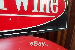 RARE 1930's Cheerwine Sign. 27.5in. 9.5in. Embossed. Tin tacker