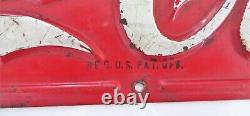 RARE 1930s -1940s EMBOSSED HEAVY METAL DRINK COCA COLA SIGN 13 X 6