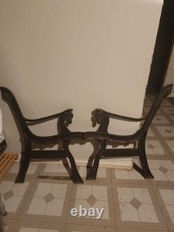 RARE 1930s Coca-Cola Fountain Service Cast Iron Bench Sign VTG Original