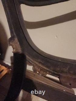 RARE 1930s Coca-Cola Fountain Service Cast Iron Bench Sign VTG Original