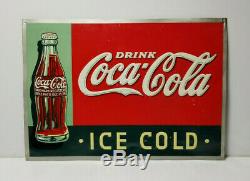 RARE 1937 Coca Cola Sign with the 1923 Christmas Coke Bottle