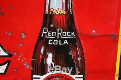 Rare 1939 58 Drink Red Rock Cola Metal Sign Soda Pop General Store Coke Crush