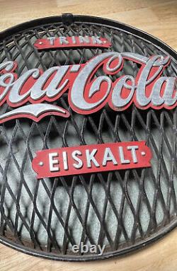 RARE 1940's German TRINK Coca-Cola EISKALT 16 Dia Dome Delivery Truck Sign