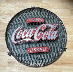 RARE 1940's German TRINK Coca-Cola EISKALT 16 Dia Dome Delivery Truck Sign
