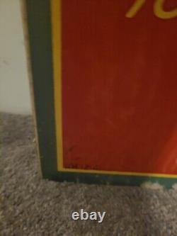RARE 1940s WW-2 ORIGINAL 54X 18 VINTAGE BETTY GIRL COCA-COLA SIGN MASONITE