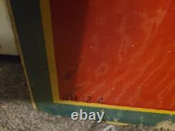 RARE 1940s WW-2 ORIGINAL 54X 18 VINTAGE BETTY GIRL COCA-COLA SIGN MASONITE