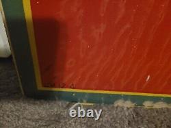 RARE 1940s WW-2 ORIGINAL 54X 18 VINTAGE BETTY GIRL COCA-COLA SIGN MASONITE
