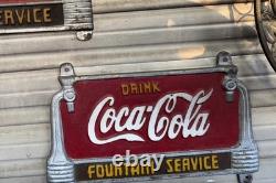 RARE 1941 cast iron Drink Coca Cola Coke Soda Fountain Service Advertising Sign
