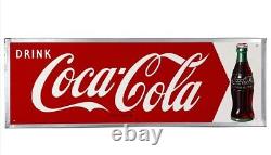 RARE 1950 Coca-Cola Coke Tin Advertising Sign