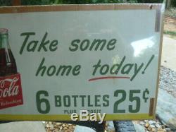 RARE 1950 Coca Cola SPRITE BOY Litho Store Advertising Poster Sign 25 X 10