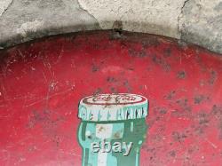RARE 1950's Original Vintage Coca-Cola 36 Inch Bottle Button Sign Metal