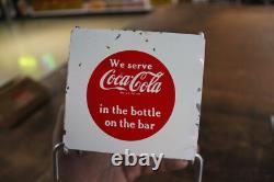 RARE 1950s COCA COLA PAINTED METAL NAPKIN HOLDER SIGN COKE RC BOTTLE CRUSH