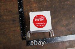 RARE 1950s COCA COLA PAINTED METAL NAPKIN HOLDER SIGN COKE RC BOTTLE CRUSH