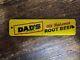 RARE 1950s DAD'S ROOT BEER PORCELAIN METAL CRATE TAG SIGN COKE COLA SODA DEALER