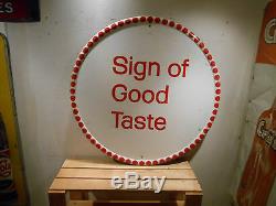 Rare 1957 Coca Cola Coke Sign Of Good Taste Large 35 Tin Sign No Reserve