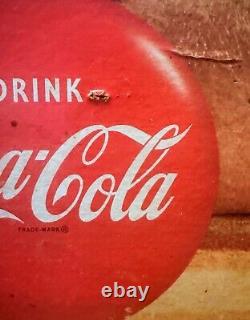 RARE 1960 Coca-Cola Double-Sided Cardboard Litho Sign & Kay Displays 1940s Frame