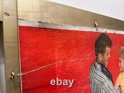 RARE 1960 Coca-Cola Double-Sided Cardboard Litho Sign & Kay Displays 1940s Frame