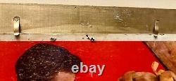RARE 1960 Coca-Cola Double-Sided Cardboard Litho Sign & Kay Displays 1940s Frame