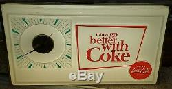 RARE 1960's Coca Cola Things Go Better With Coke Light Up Clock Sign