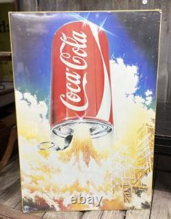RARE 1984 COKE LIFT OFF Rocket Can Coca Cola London Advertising Poster Sign