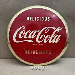 RARE 9 Coca Cola Button Sign- Delicious- Refreshing 1950's