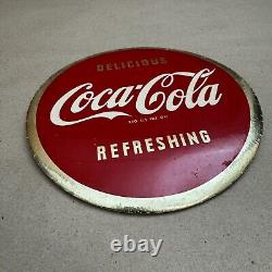 RARE 9 Coca Cola Button Sign- Delicious- Refreshing 1950's