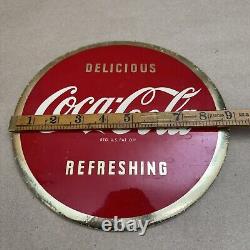 RARE 9 Coca Cola Button Sign- Delicious- Refreshing 1950's