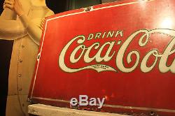 RARE EARLY Antique VTG ORIG 1920s Coca Cola Porcelain Sign AD Prescriptions SODA