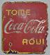 RARE EARLY COCA COLA PORCELAIN SIGN DOUBLE SIDE 5 CENTS SPANISH 19x17 INCHES