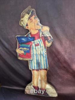 RARE Early Masonite Coca Cola Soda & Osh Kosh B'Gosh Overalls Store Display Sign