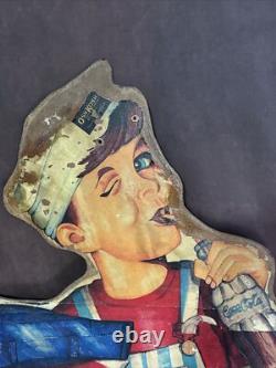 RARE Early Masonite Coca Cola Soda & Osh Kosh B'Gosh Overalls Store Display Sign