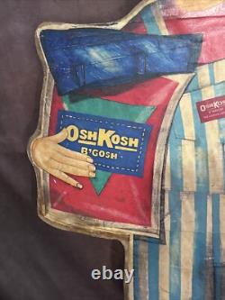RARE Early Masonite Coca Cola Soda & Osh Kosh B'Gosh Overalls Store Display Sign