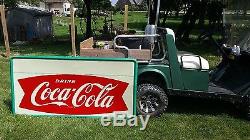 RARE Large 6 x 3 feet 1964 Robertson fishtail style Coca-Cola sign