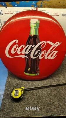 RARE & ORIGINAL 1992 20 Round COCA COLA Tin Button Sign. See VIDEO