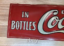 RARE Original 1922 Drink Coca-Cola 5 Cents Embossed Tin Sign by Stelad Signs