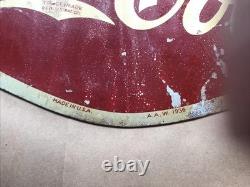 RARE Original EARLY 1936 COCA COLA Soda Fountain METAL FLANGE SIGN SCARCE+++