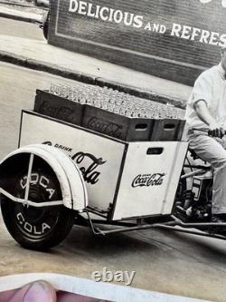 RARE Photo Harley Davidson Coca Cola Coke Package Truck Servicar 1930s 1920 Sign
