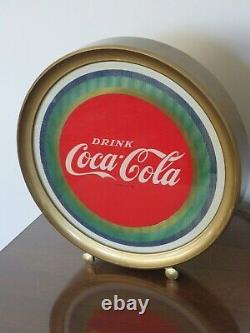 RARE VINTAGE 1950s COCA-COLA ILLUSION COUNTERTOP ROUND LIGHT-UP SIGN PRICE BROS