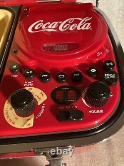 RARE! VINTAGE COCA COLA COOLER ICE BOX With RADIO / CD PLAYER FREE BUFFET CD INCL