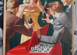RARE Vintage 1948 Coca-Cola 16 x 27 PROM NIGHT Cardboard COKE SIGN Niagara Litho