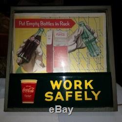 RARE Vintage 1950s Coca-Cola Light-up Sign WORK SAFELY