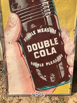 RARE Vintage Large Vertical Original Double Cola Sign