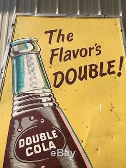 RARE Vintage Large Vertical Original Double Cola Sign, Coke, Coca cola, Pepsi
