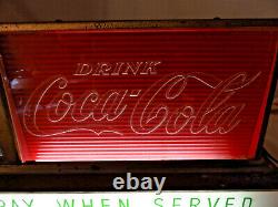RARE vintage 50's Coca Cola Light up CLOCK Sign drink Coca Cola works