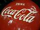 Rare1 of a knd Porcelain 1940-50s16 Coca Cola Metal Sign with White and Blk Back