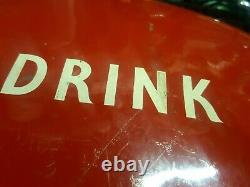 Rare1 of a knd Porcelain 1940-50s16 Coca Cola Metal Sign with White and Blk Back